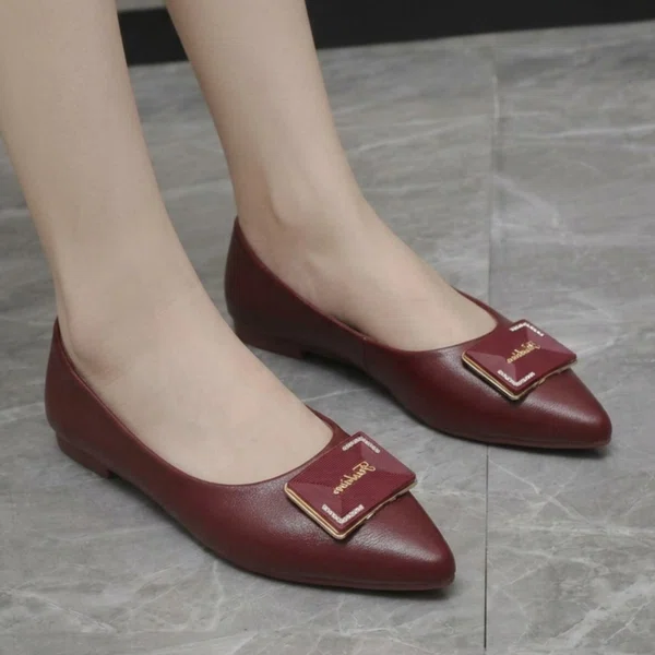 Women's Black Closed Flat Shoes - Available at AfnoBazar Nepal