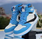 Women's High-Top Sneakers - Sky Blue, White and Black - Available at AfnoBazar Nepal