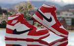 Women's High-Top Sneakers - Red, White and Black - Available at AfnoBazar Nepal