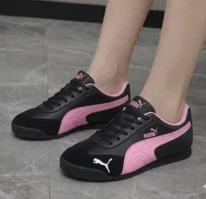 Women's Korean Style Retro Sneakers - Black and Pink - Available at AfnoBazar Nepal