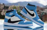 Women's High-Top Sneakers - Sky Blue, White and Black - Available at AfnoBazar Nepal
