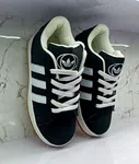 Men's Suede Three-Stripe Sneakers - Black and White - Available at AfnoBazar Nepal