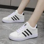 Women's Three-Stripe Casual Sneakers - White and Black - Available at AfnoBazar Nepal