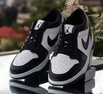 Women's Low-Top Leather Sneakers - Black and White - Available at AfnoBazar Nepal