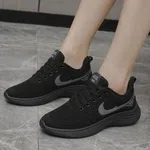 Women's Knit Running Sneakers - All Black - Available at AfnoBazar Nepal