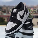 Women's Low-Top Leather Sneakers - Black and White - Available at AfnoBazar Nepal