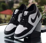 Men's Low-Top Leather Sneakers - Black and White - Available at AfnoBazar Nepal