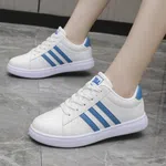 Women's Three-Stripe Casual Sneakers - White and Blue - Available at AfnoBazar Nepal