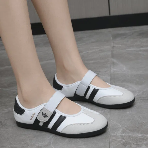 Women's Korean Style Velcro Mary Jane Sneakers - Black - Available at AfnoBazar Nepal