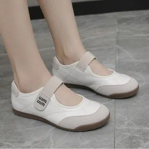 Women's Korean Style Sneakers with Hook and Loop Closure - White - Available at AfnoBazar Nepal