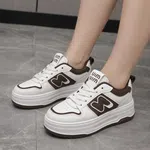 Women's Leather Platform Casual Sneakers - Brown - Available at AfnoBazar Nepal