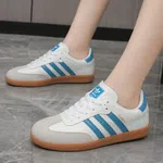 Women's Retro Low-Top Sneakers with Gum Sole - White and Blue - Available at AfnoBazar Nepal