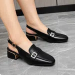 Women's Buckle Slingback Block Heel Loafers - Available at AfnoBazar Nepal