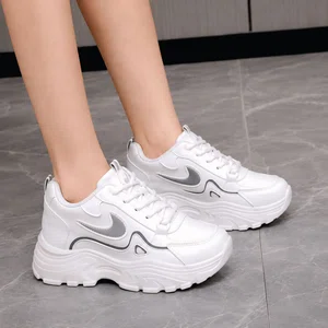 Women's Korean Style Wedge Heel Sneakers - Black, Blue, Brown and White - Available at AfnoBazar Nepal