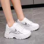 Women's Korean Style Wedge Heel Sneakers - Black, Blue, Brown and White - Available at AfnoBazar Nepal