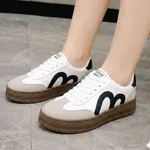 Women's Korean Style Retro Sneakers with Gum Sole - Black and White - Available at AfnoBazar Nepal