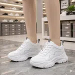 Women's Korean Style Wedge Heel Sneakers - Black, Grey and White - Available at AfnoBazar Nepal