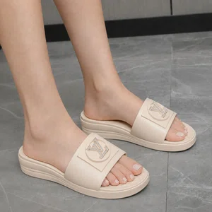 Women's Cream Orthopedic Wedge Platform Slides - Available at AfnoBazar Nepal