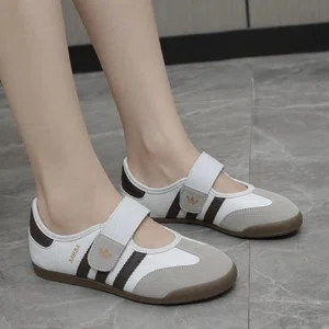 Women's Korean Style Velcro Mary Jane Sneakers - Brown - Available at AfnoBazar Nepal