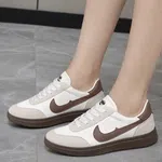 Women's Korean Style White and Coffee Brown Low-Top Sneakers - Available at AfnoBazar Nepal