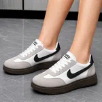 Women's White and Black Low-Top Sneakers - Available at AfnoBazar Nepal