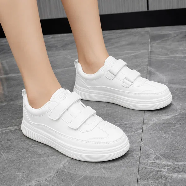 Women's White Strap Platform Sneakers - Available at AfnoBazar Nepal