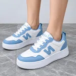 Women's Korean Style Sneakers with Letter Logo - Blue and White - Available at AfnoBazar Nepal
