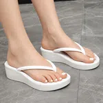 Women's White Wedge Platform Sandals - Available at AfnoBazar Nepal