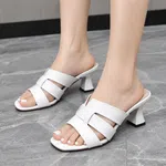 Women's Patent Multi-Strap Block Heel Mules - Available at AfnoBazar Nepal
