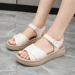 Women's Wide Strap Platform Sandals - Black, Cream, Green and Ivory - Available at AfnoBazar Nepal