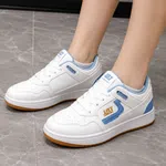 Women's Korean Style White and Sky Blue Low-Top Sneakers - Available at AfnoBazar Nepal