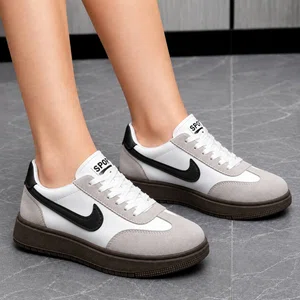 Women's White and Black Low-Top Sneakers - Available at AfnoBazar Nepal