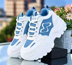 Women's Korean Style Heel Sneakers - Blue - Available at AfnoBazar Nepal