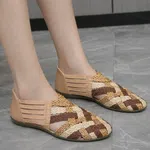 Women's Multicolor Woven Closed Flat Shoes - Available at AfnoBazar Nepal