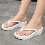 Women's White Wedge Platform Sandals - Available at AfnoBazar Nepal