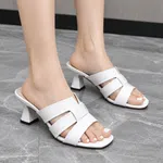 Women's Patent Multi-Strap Block Heel Mules - Available at AfnoBazar Nepal