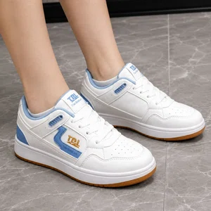 Women's Korean Style White and Sky Blue Low-Top Sneakers - Available at AfnoBazar Nepal