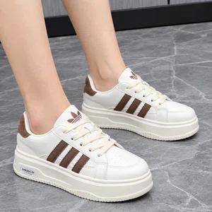 Women's Korean Style Striped Platform Sneakers - Brown, Black and Blue - Available at AfnoBazar Nepal