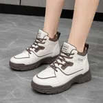 Women's High-Top Lace-Up Platform Sneakers - Brown - Available at AfnoBazar Nepal