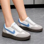 Women's White and Blue Low-Top Sneakers - Available at AfnoBazar Nepal