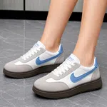 Women's White and Blue Low-Top Sneakers - Available at AfnoBazar Nepal