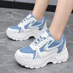 Women's Korean Style Sneakers - Blue, Brown and White - Available at AfnoBazar Nepal