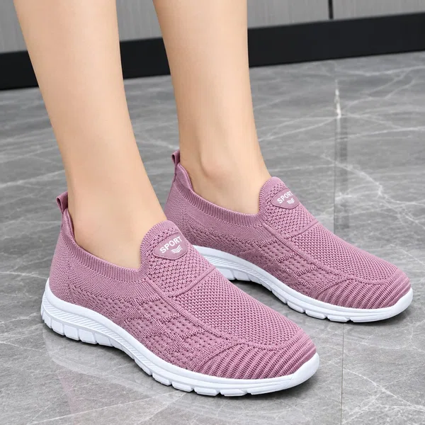 Women's Pink Slip-On Sneakers - Available at AfnoBazar Nepal