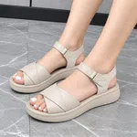 Women's Wide Strap Platform Sandals - Cream - Available at AfnoBazar Nepal