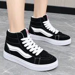 Women's Black and White High-Top Platform Sneakers - Available at AfnoBazar Nepal