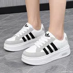 Women's Korean Style Striped Platform Sneakers - Brown, Black and Blue - Available at AfnoBazar Nepal