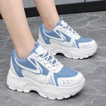 Women's Korean Style Sneakers - Blue, Brown and White - Available at AfnoBazar Nepal
