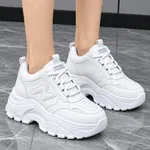 Women's Korean Style Chunky Heel Sneakers - Blue, Black and White - Available at AfnoBazar Nepal