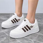 Women's White and Brown Platform Sneakers - Available at AfnoBazar Nepal
