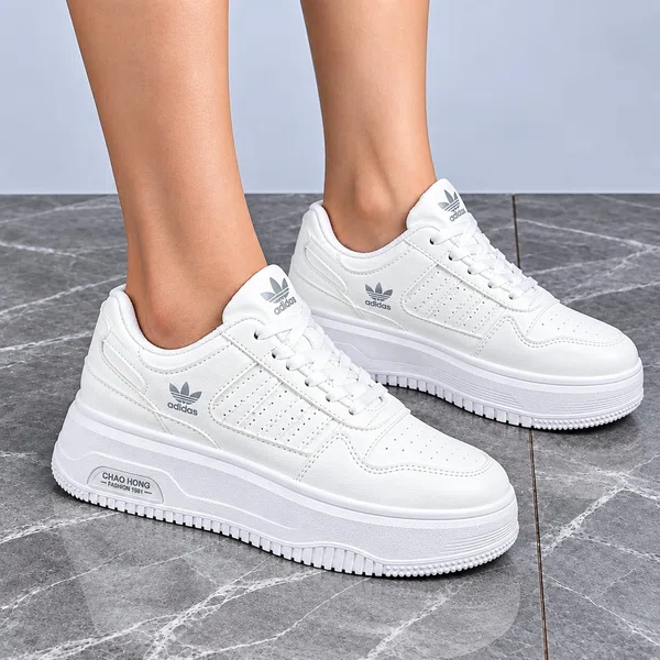 Women's White Platform Sneakers - Available at AfnoBazar Nepal
